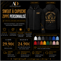 Sweats à capuche zippés personnalisés | Flocage sur mesure